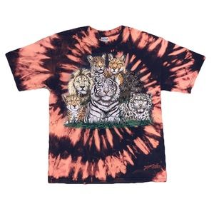 Vintage Big Cats self Tie-dye T-shirt!